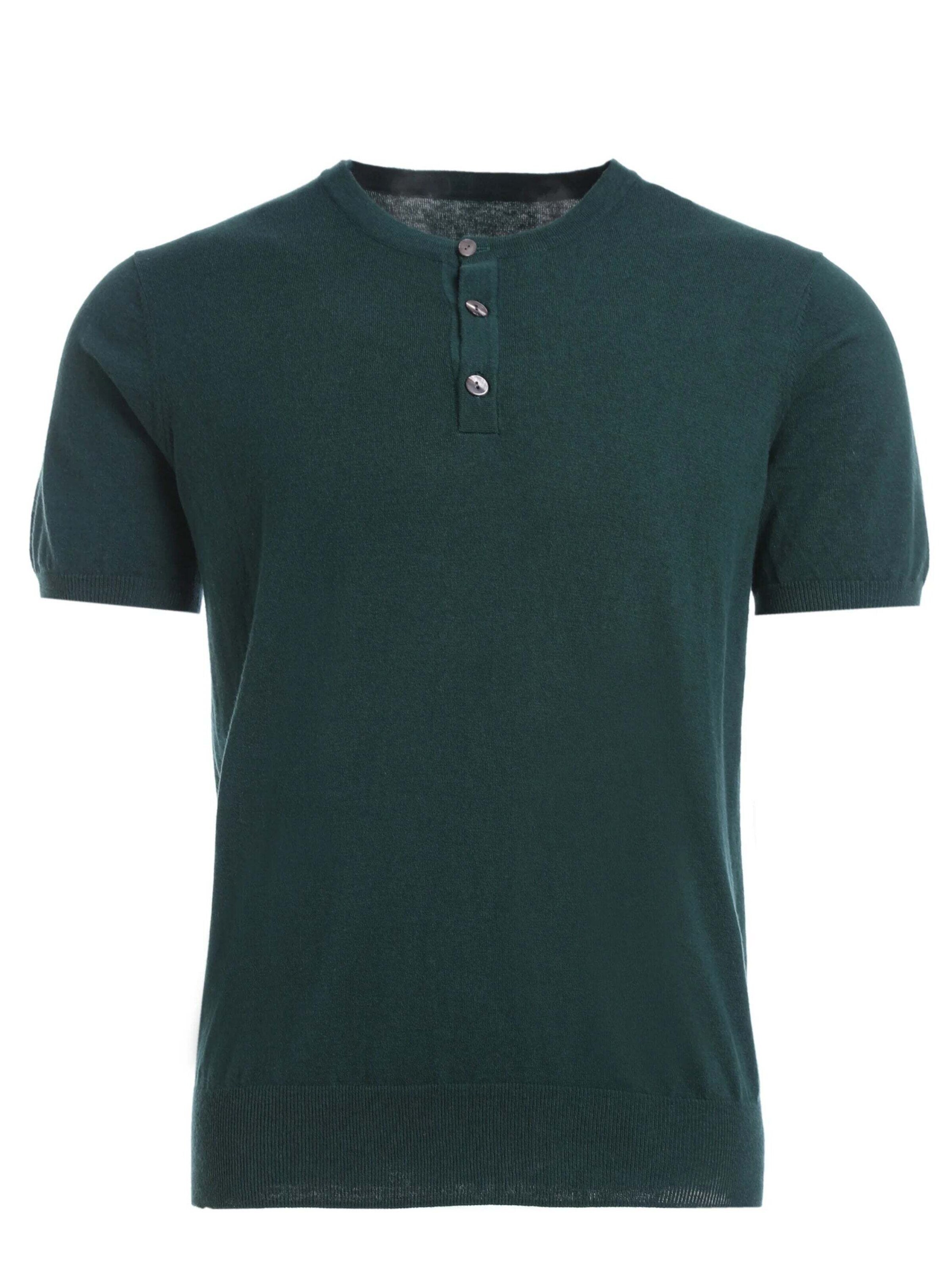 BELLEMERE NEW YORK Shirt 'Slim-Fit Henley-Hemd aus Baumwolle und Kaschmir'‌‌‌‌‌‌‌‌‌‌ in Grün