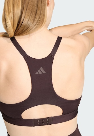 ADIDAS PERFORMANCE Bralette Sports bra 'Optime Workout Medium Support Bra' in Brown