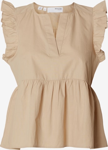 SELECTED FEMME Blouse 'BLAIR-IDA' in Beige: voorkant