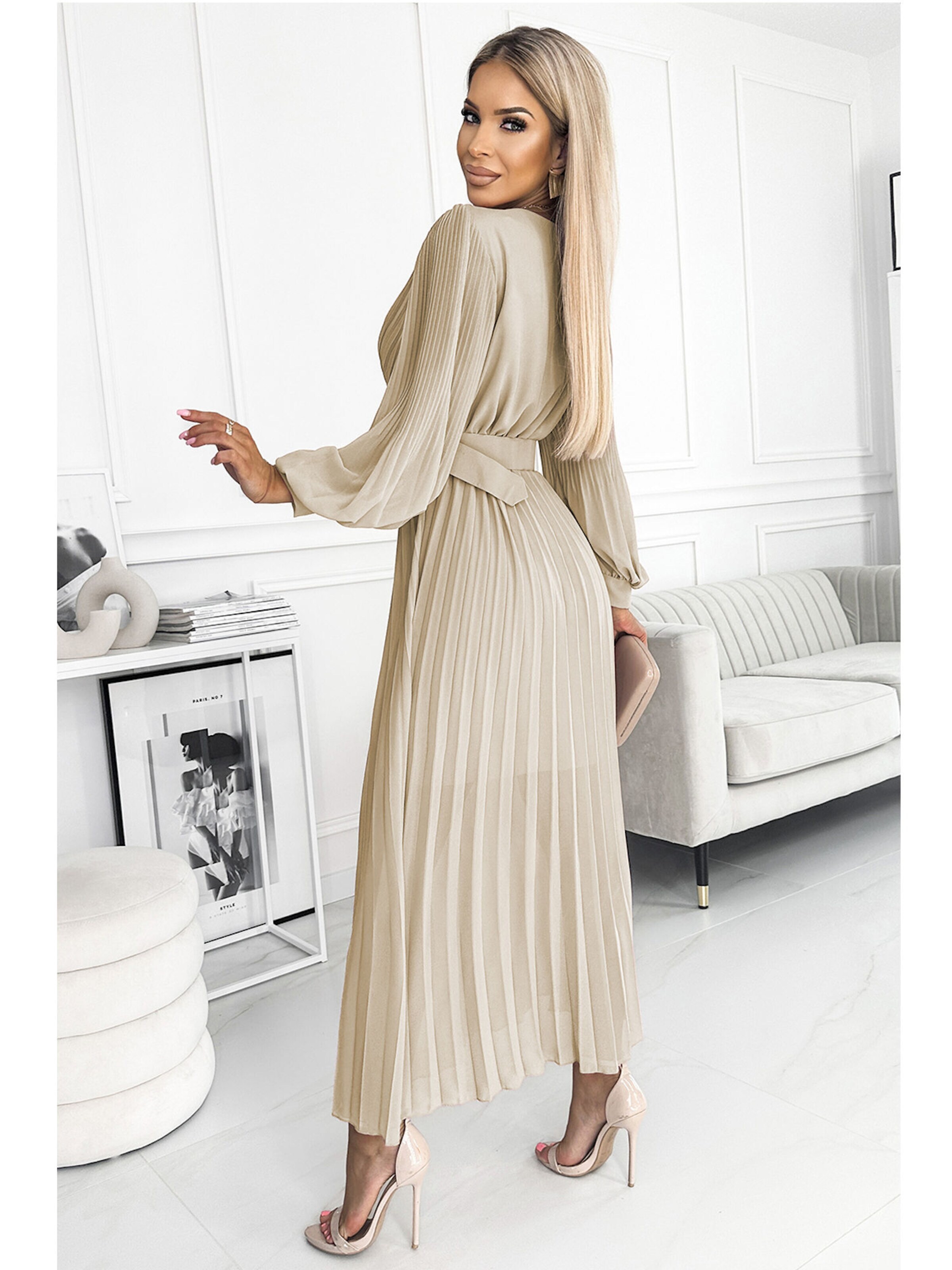 Numoco Kleid 'Klara'‌‌‌‌‌‌‌‌‌ in Beige