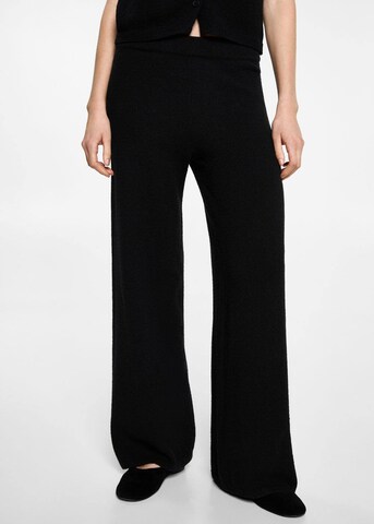 MANGO TEEN Wide leg Pants 'Rusticp' in Black: front