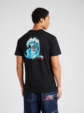 Santa Cruz - Camiseta 'Screaming Wave' en negro: frente