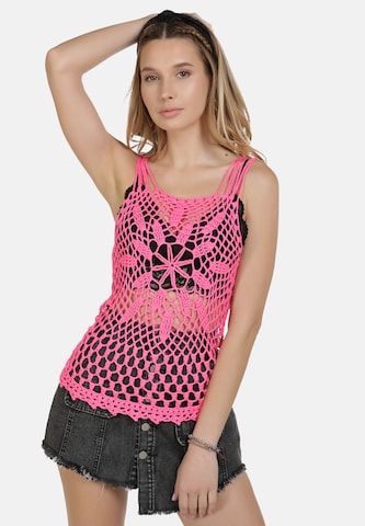 Tops en tricot IZIA en rose : devant