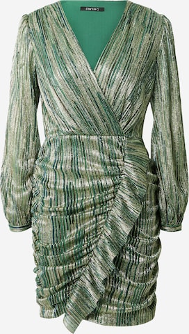 Robe de cocktail SWING en vert : devant