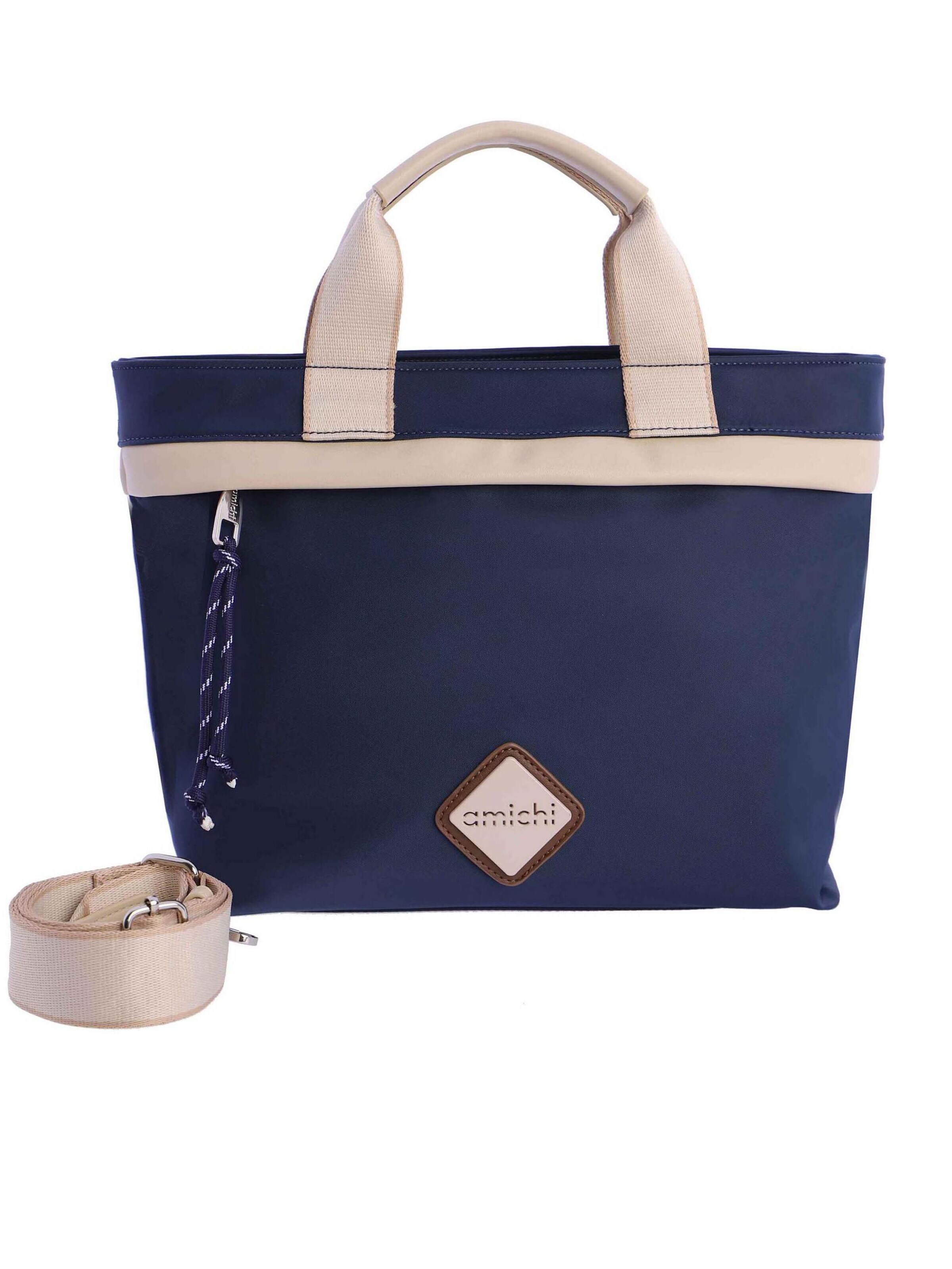 Amichi - Bolso de mano 'Bolso de mano para mujer Aurora de nailon con cremallera' en azul: frente