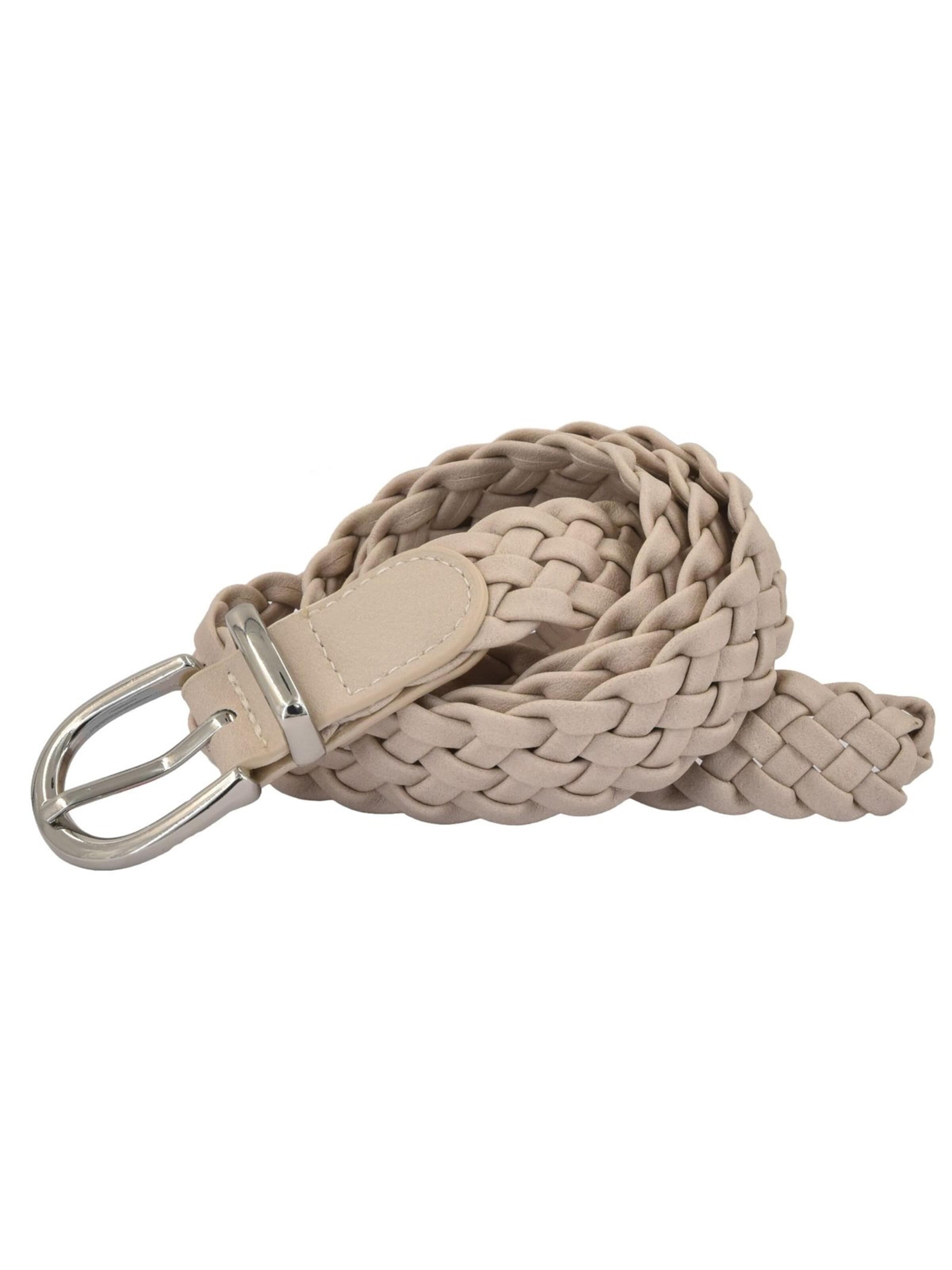 styleBREAKER Gürtel 'Flechtgürtel schmal'‌‌‌‌‌‌‌‌‌‌ in Beige: Vorderseite