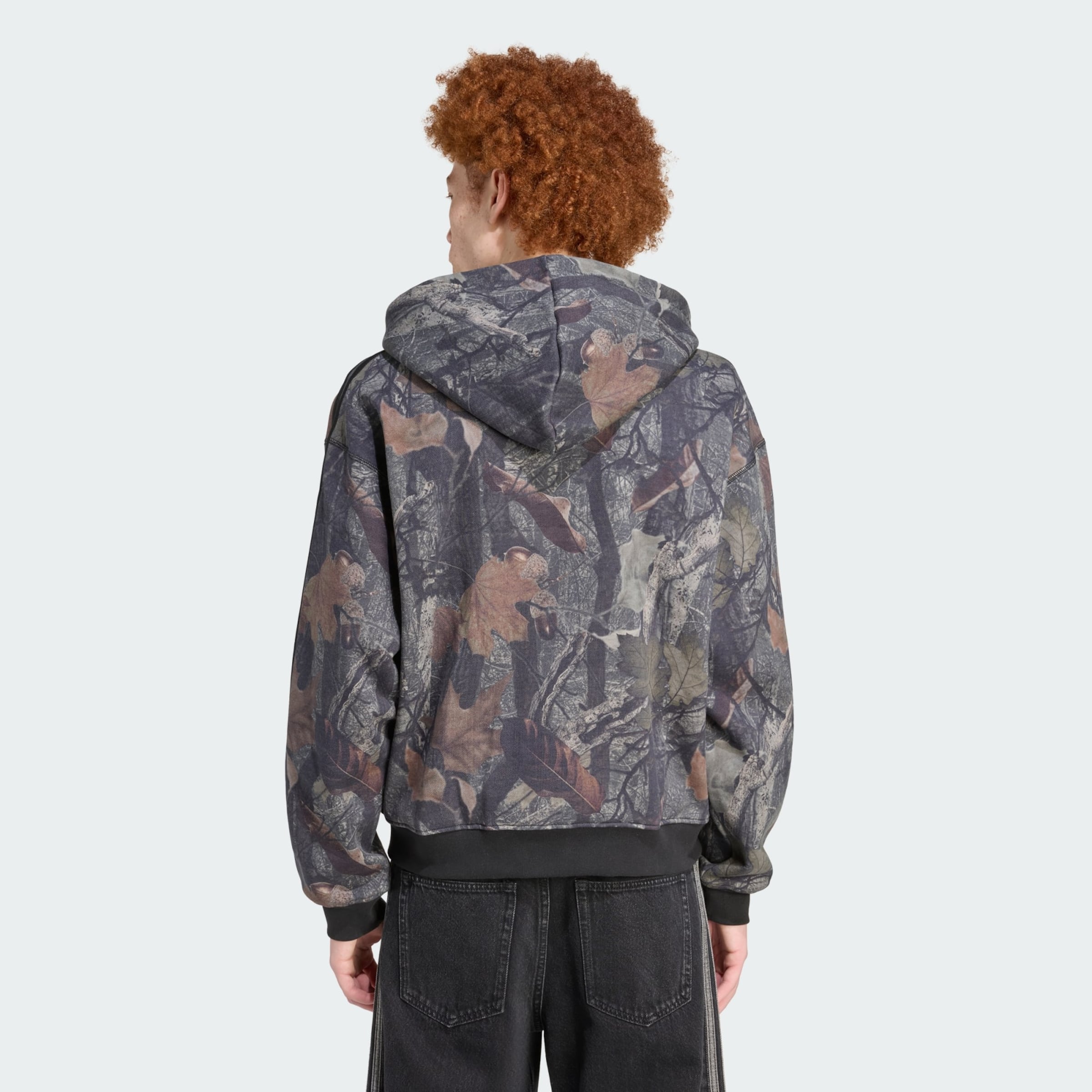 ADIDAS ORIGINALS Zip-Up Hoodie 'Camo Hooded' in Black | ABOUT YOU