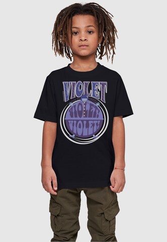 ABSOLUTE CULT Shirt 'Willy Wonka - Violet Turning Violet' in Zwart: voorkant