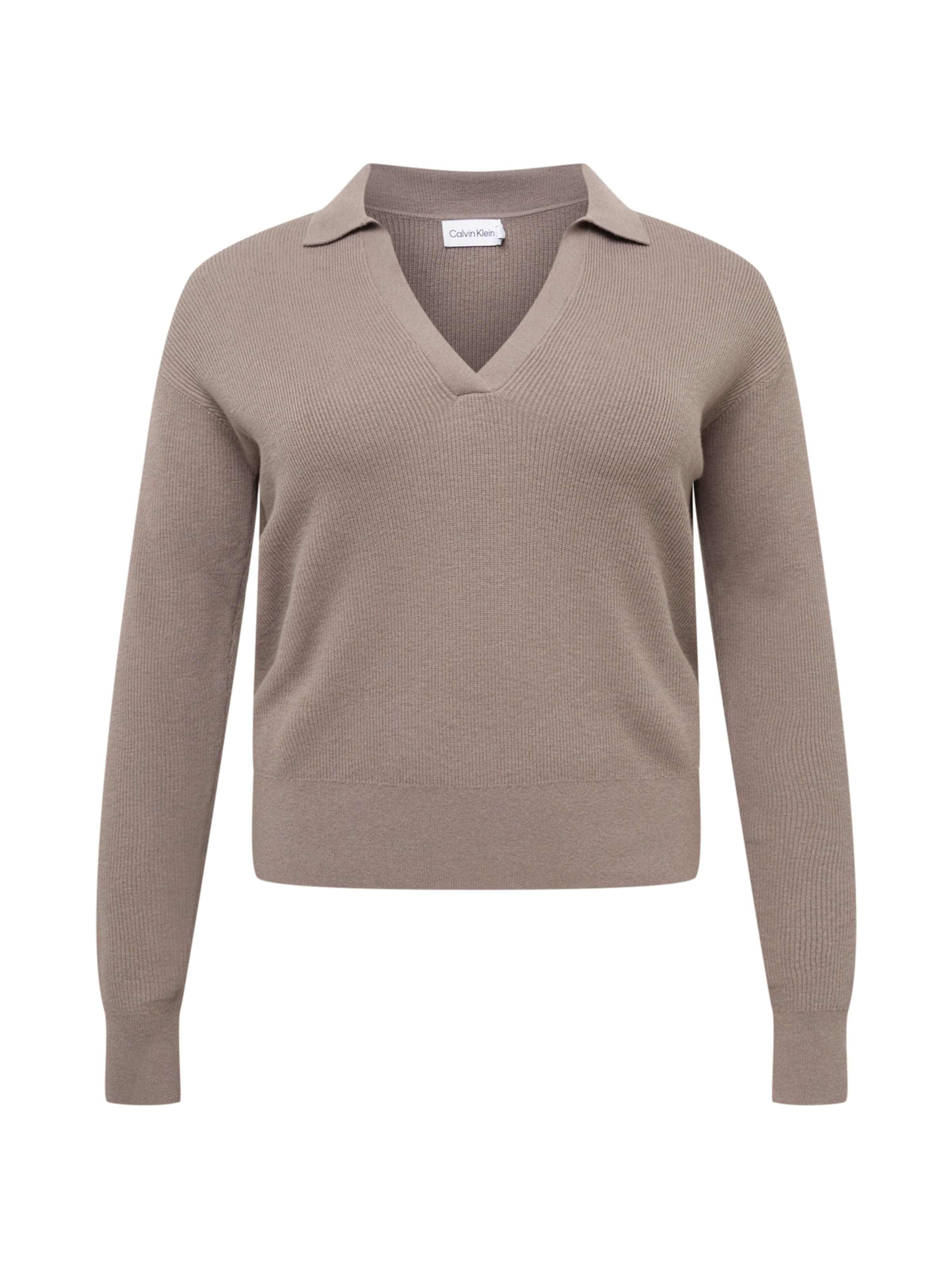 Calvin Klein Curve Πουλόβερ σε μπεζ: μπροστά