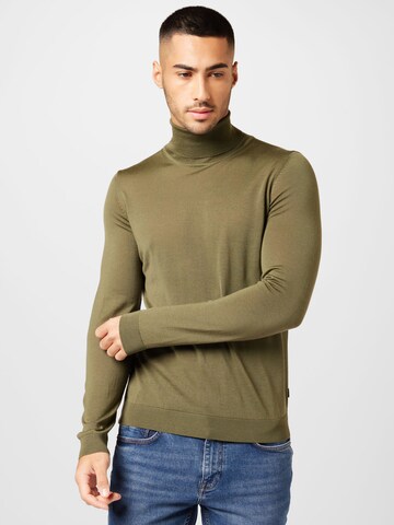 BOSS Sweater 'Musso' in Green: front