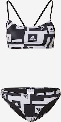 Bustier Bikini de sport 'Logo Graphic' ADIDAS SPORTSWEAR en gris : devant