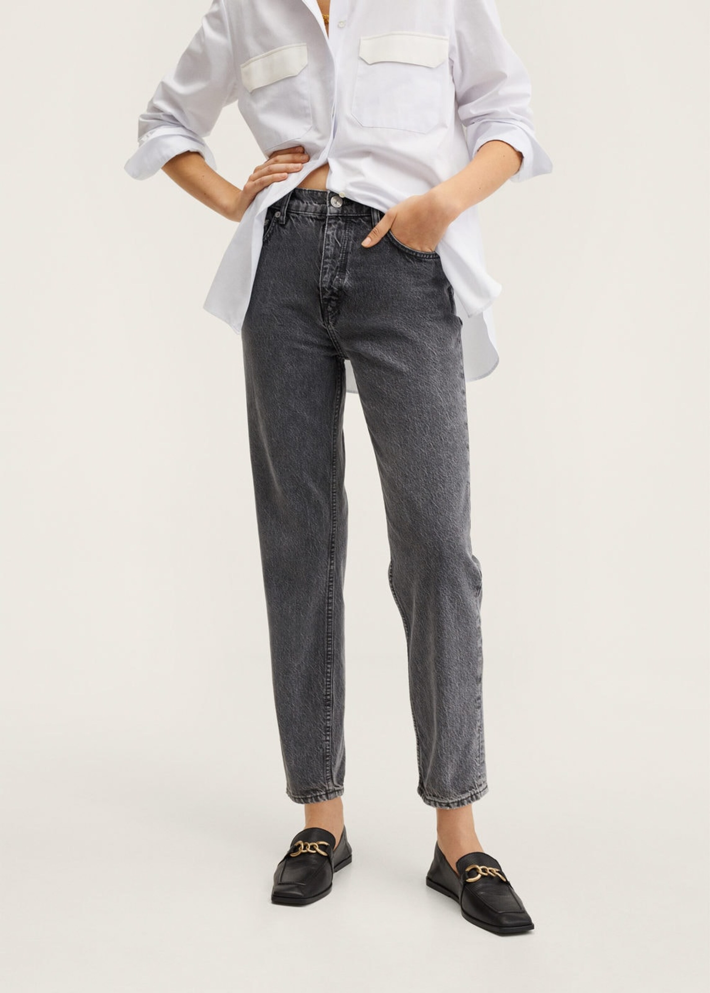 MANGO Jeans 'Mom80' in Grijs | ABOUT YOU