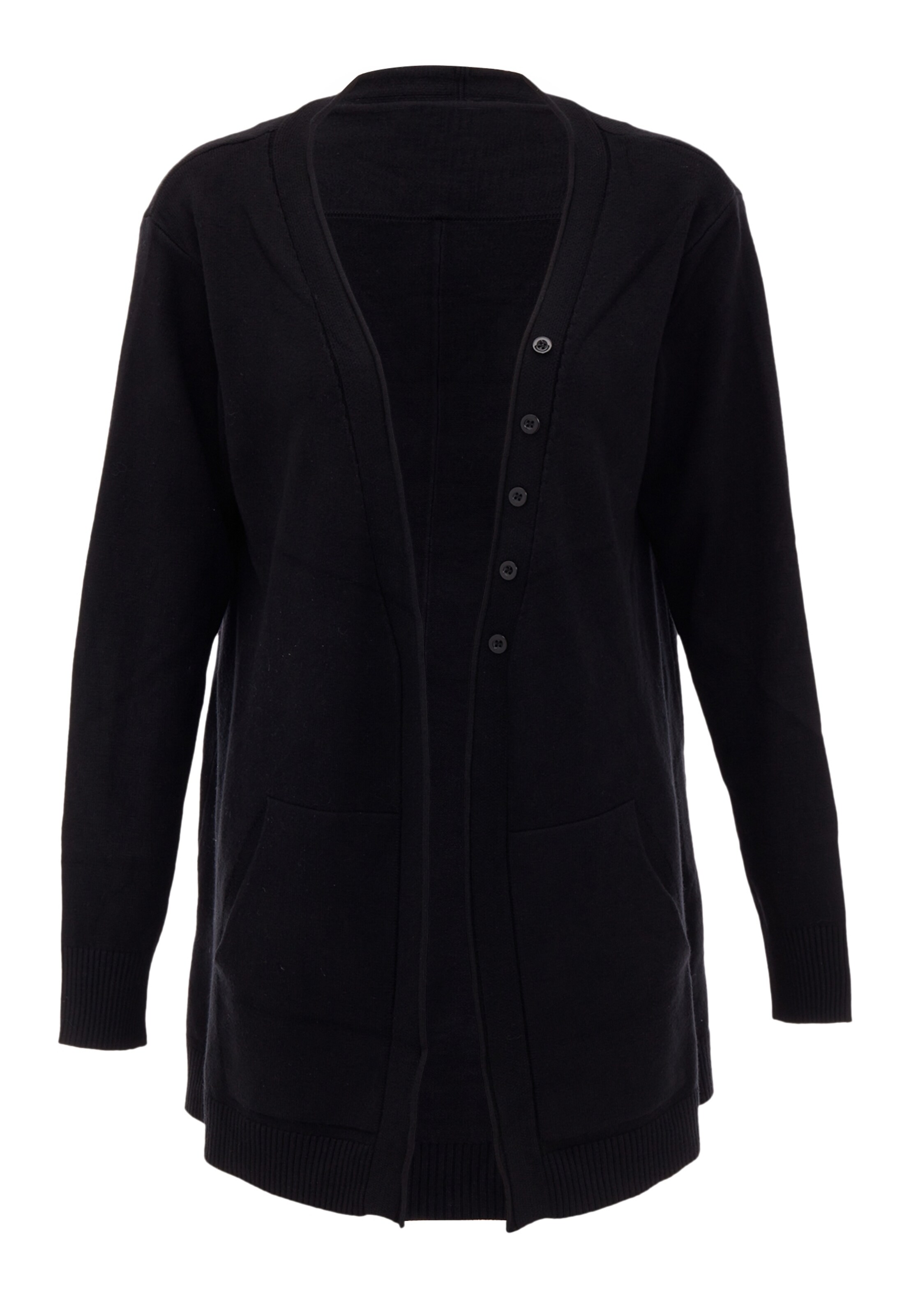 BLONDA Πλεκτή ζακέτα σε μαύρο: μπροστά