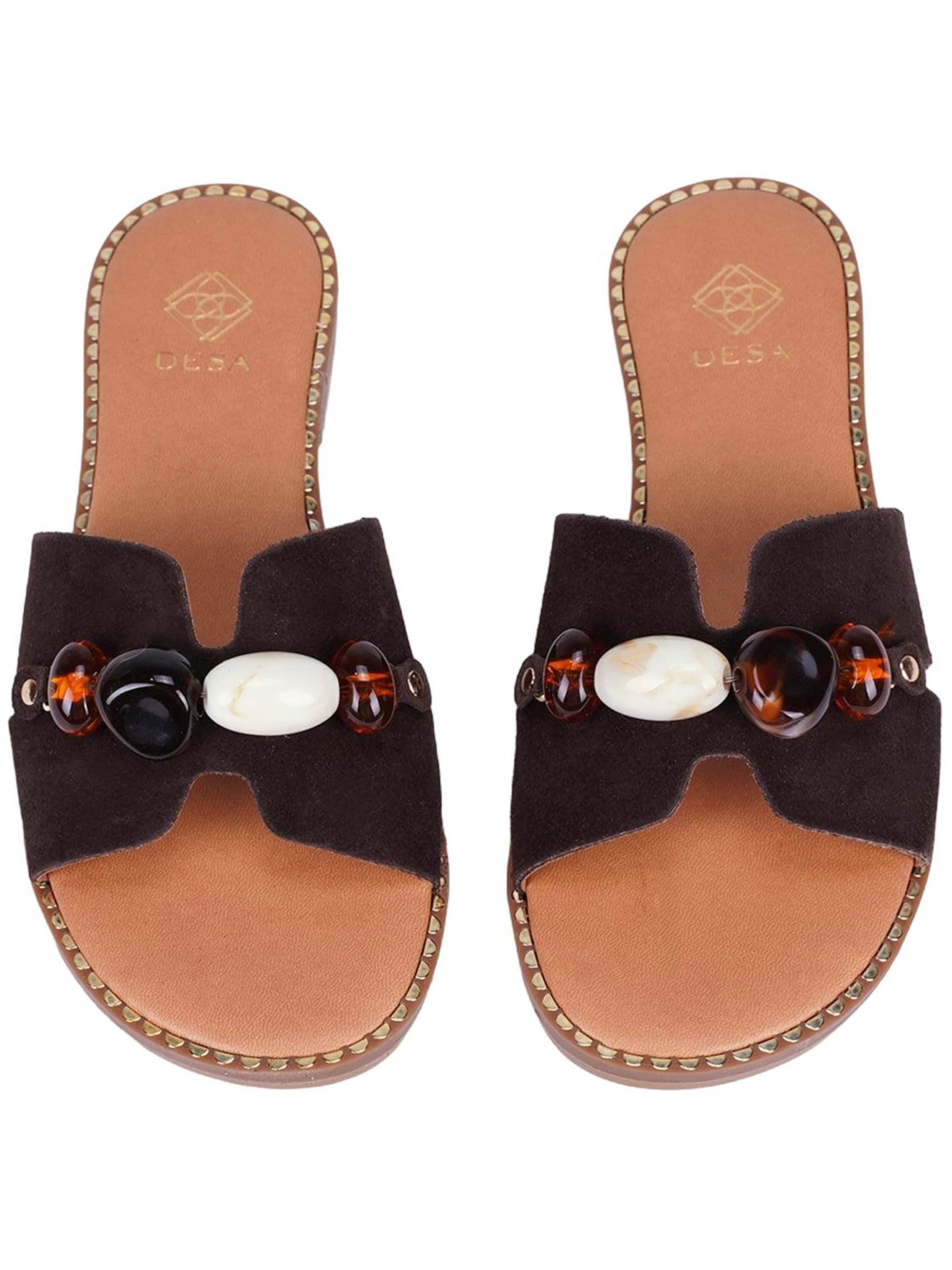 Desa Pantolette 'Folien'‌‌‌‌‌‌‌‌‌ in Braun