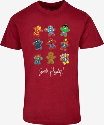 ABSOLUTE CULT T-Shirt 'Marvel - Gingerbread Avengers' in Rot: predná strana