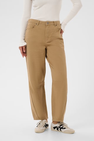 Kaffe Loosefit Broek in Beige: voorkant