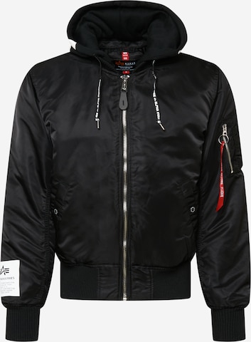 Veste mi-saison ALPHA INDUSTRIES en noir : devant