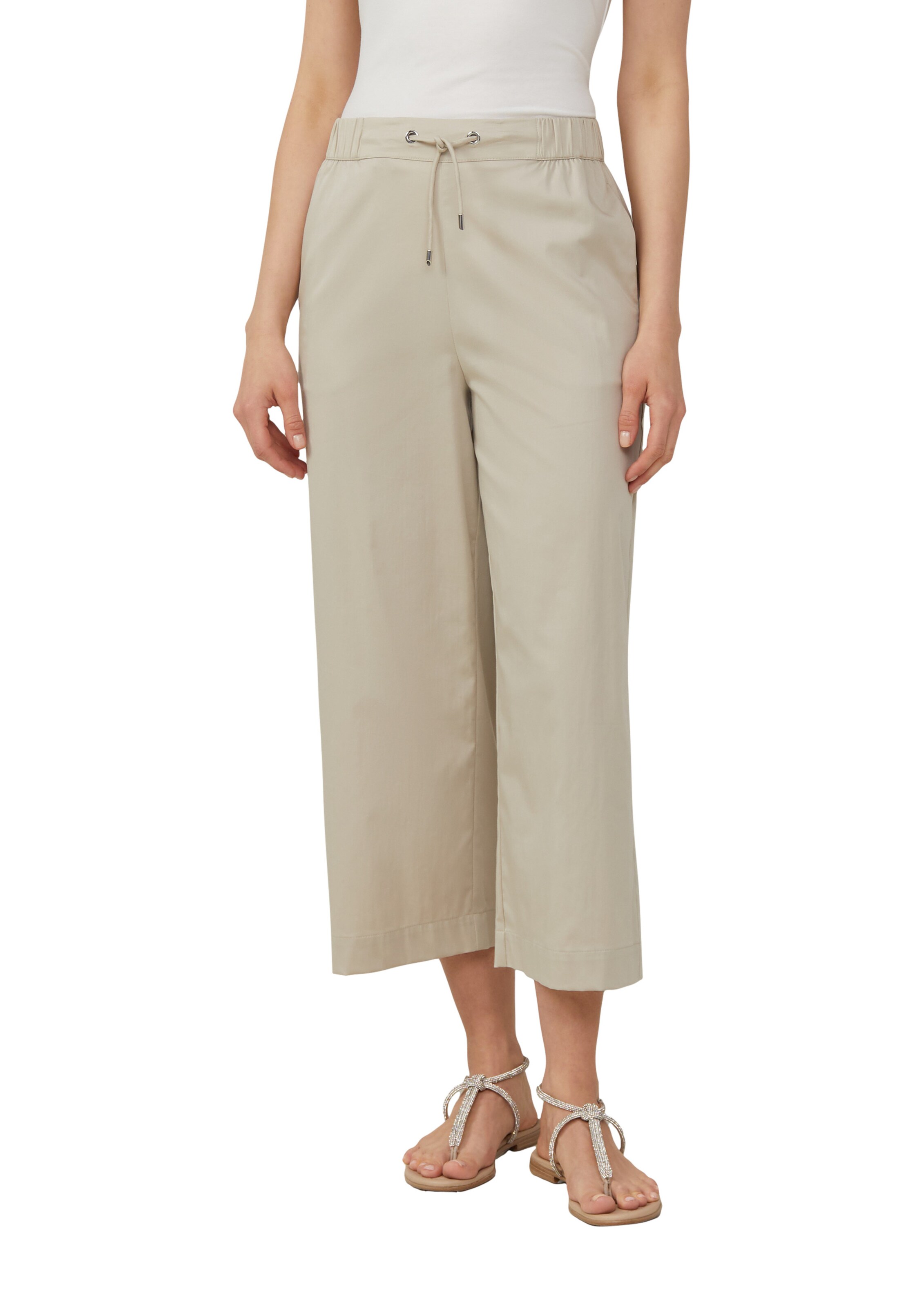 Wide Leg Pantalon s.Oliver BLACK LABEL en beige : devant
