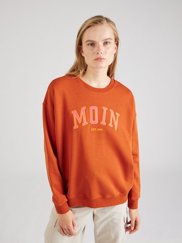 Derbe Sweatshirt 'Moin' in Orange: front