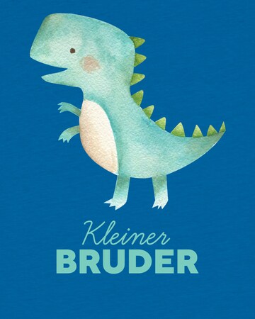 watabout.kids Shirt 'Dinosaurier 03 Kleiner Bruder' in Blue