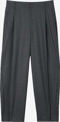 GOBI Cashmere Wide Leg Bügelfaltenhose 'Barrel-Leg Cashmere Pants' in Grau: Vorderseite