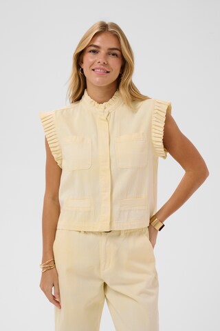 Cream Bodywarmer in Geel: voorkant