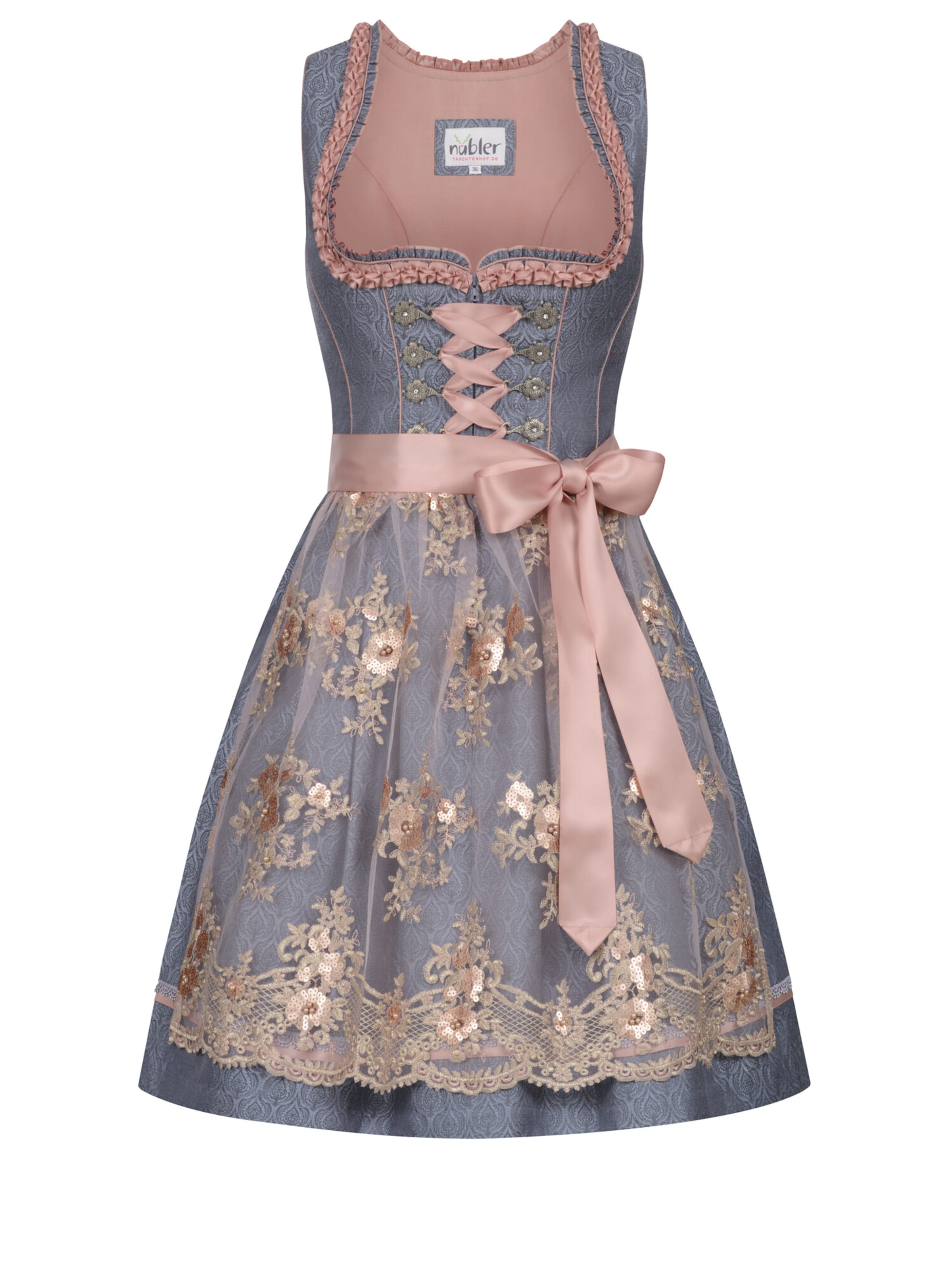 Trachtenhof Nübler Dirndl 'Dirndl mini Gerhild'‌‌‌‌‌‌‌‌‌ in Blau: Vorderseite