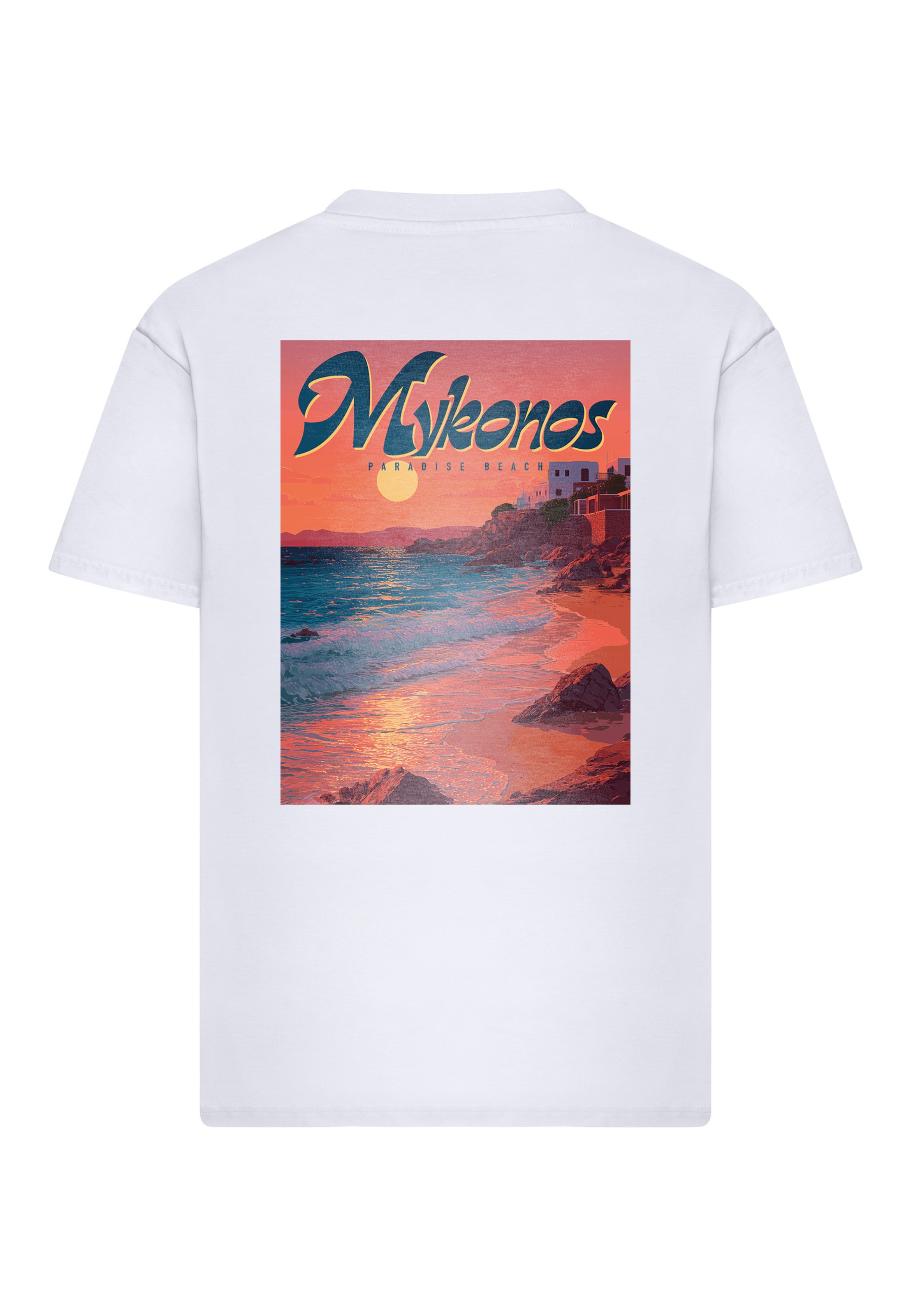 Mister Tee - Camisa 'Mykonos Mood' em branco