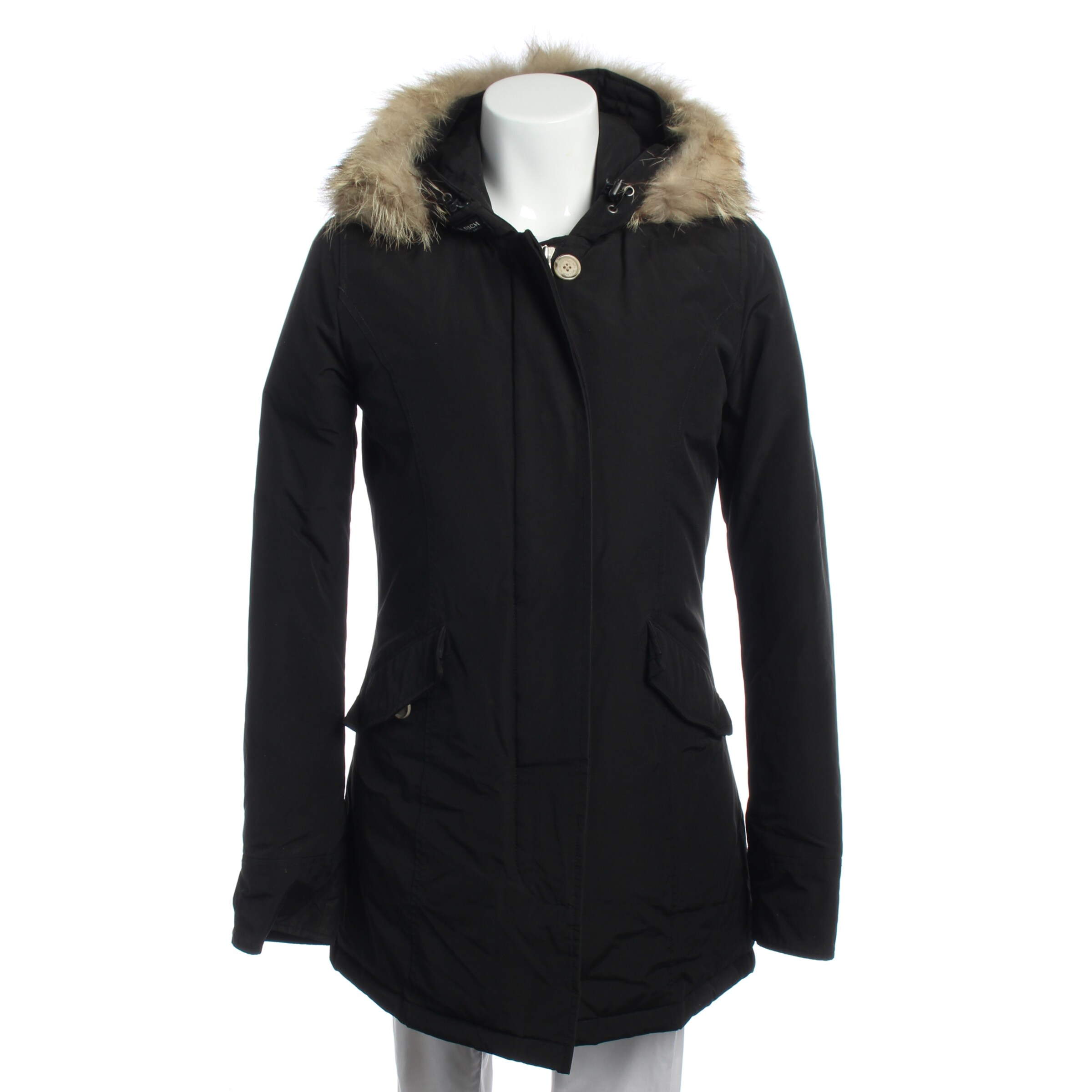 Woolrich Winterjacke / Wintermantel S in Schwarz: Vorderseite