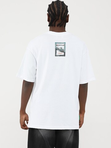 Koyumi Shirt 'Oversize Race For Ever DTG Print T-Shirt – Heavy Cotton' in White