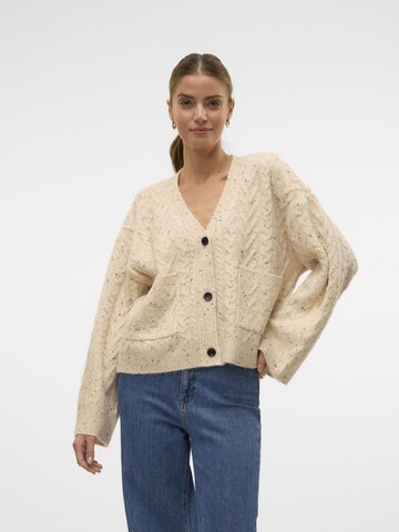 VERO MODA Gebreid vest 'COLETTE' in Beige: voorkant