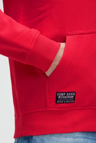 CAMP DAVID Zip-Up Hoodie in Red