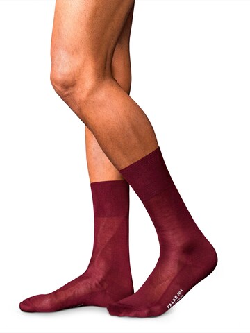 FALKE Socks 'No. 4 Pure Silk' in Red