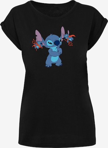 T-shirt 'Disney Lilo And Stitch Little Devils' F4NT4STIC en noir : devant