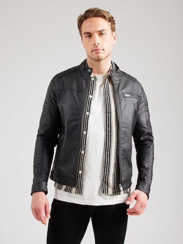 JACK & JONES Regular fit Tussenjas 'Rocky' in Zwart: voorkant
