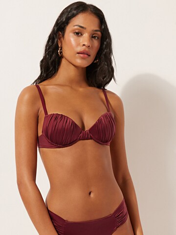 CALZEDONIA T-Shirt Bikinitop 'SHINY SATIN' in Rot