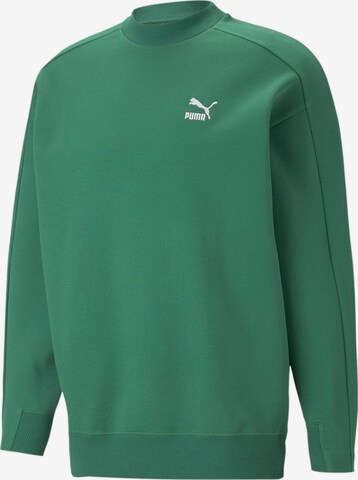 PUMA Sweatshirt 'T7 Mock' in Green: front