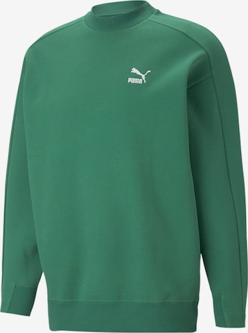 Sweat-shirt 'T7 Mock' PUMA en vert : devant