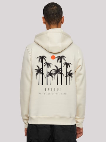 Sweat-shirt 'Escape Discover the World Palm Trees Black' F4NT4STIC en beige