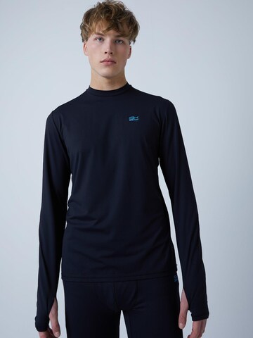 SPORTKIND Performance shirt 'Langarmshirt High-Neck' in Black