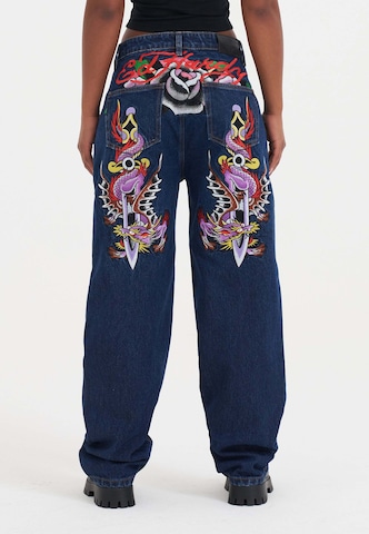 Loosefit Jeans 'Dragon and Sword' di Ed Hardy in blu