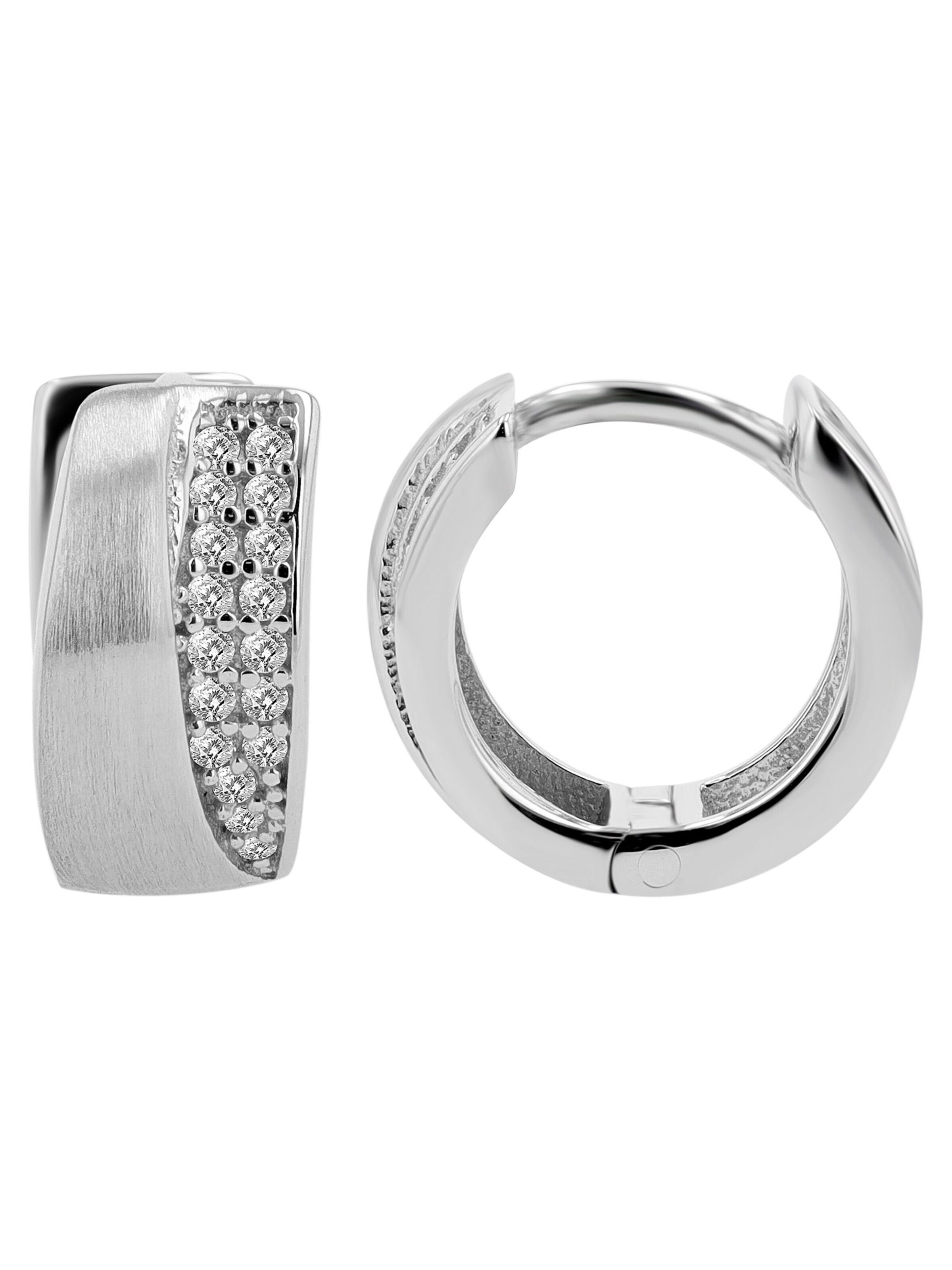 Akzent Earrings '"Fjella" aus 925 Sterlingsilber, rhodiniert, langlebig' in Silver