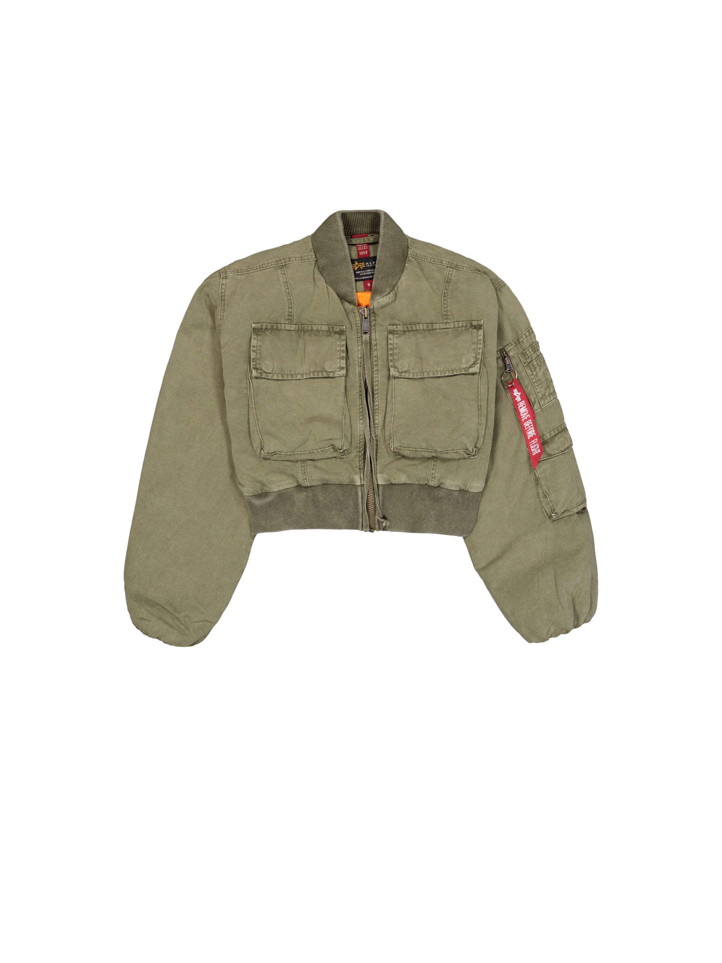 ALPHA INDUSTRIES Zimní bunda 'Multipocket Flight' – zelená: přední strana