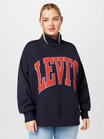 Levi's® Plus Sweatshirt 'Graphic Gardenia Crew' i blå: framsida