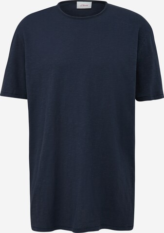 s.Oliver Men Tall Sizes Shirt in Blue: front