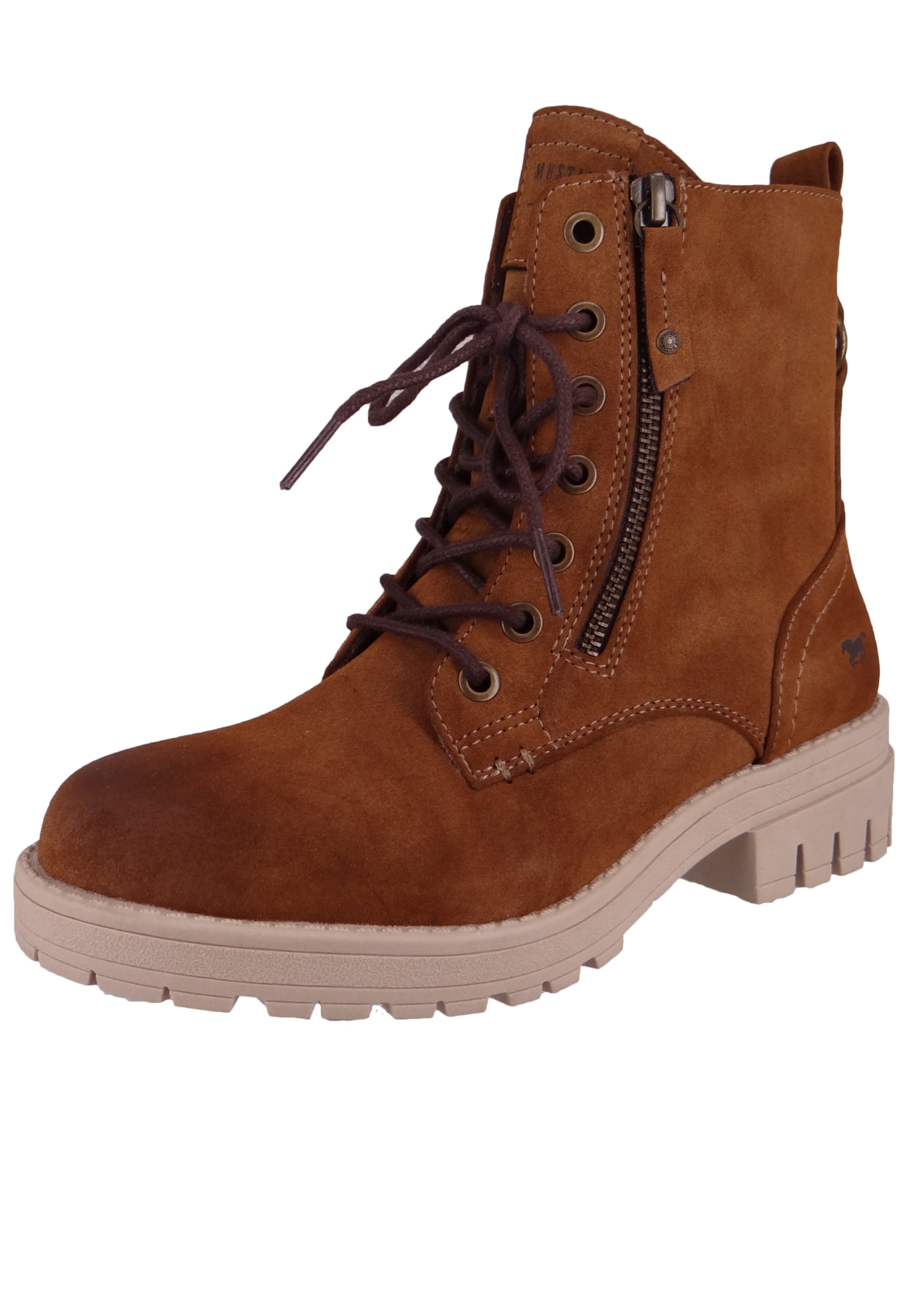 MUSTANG Lace-up bootie in Brown: front