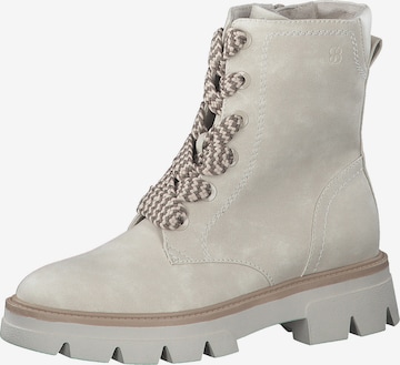 s.Oliver Lace-Up Ankle Boots in Beige: front