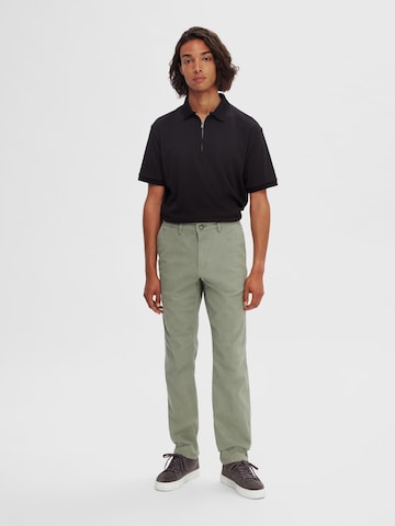 Coupe slim Pantalon chino 'Miles Flex' SELECTED HOMME en vert