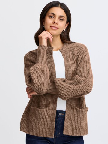 Fransa Knit cardigan in Brown: front