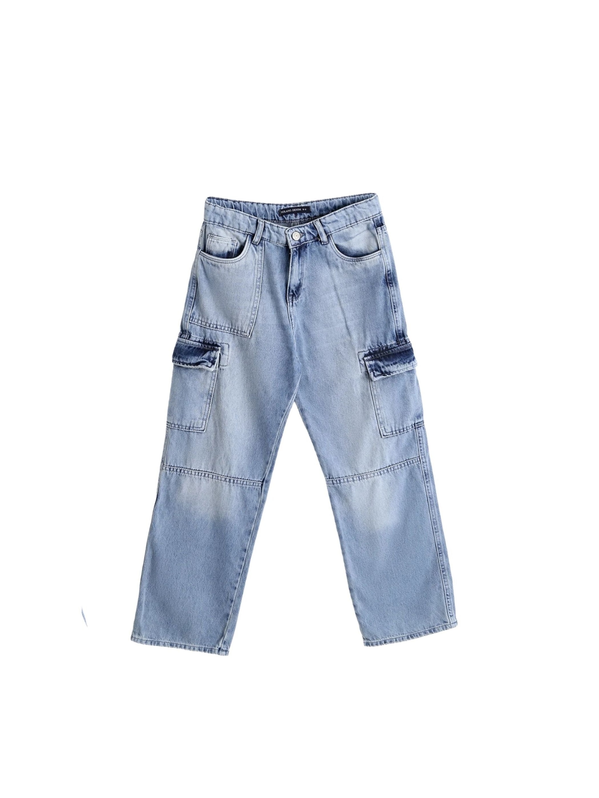 Solang Regular Hose Baggy-Look mit Cargotaschen in Blau: Vorderseite